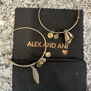 Alex and Ani Gold Charm Bracelet Duo